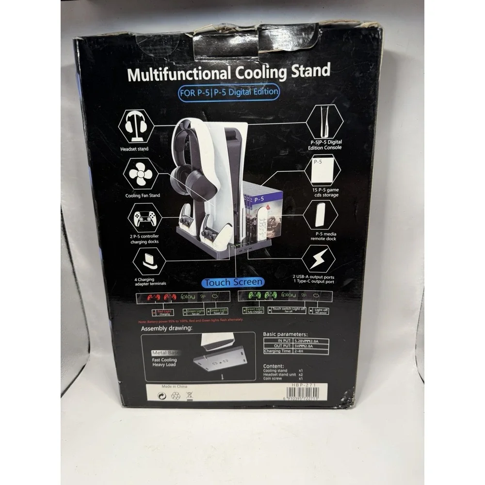 iPlay PS5 Multifunction Cooling Stand‎ Charger Dock Open Box
